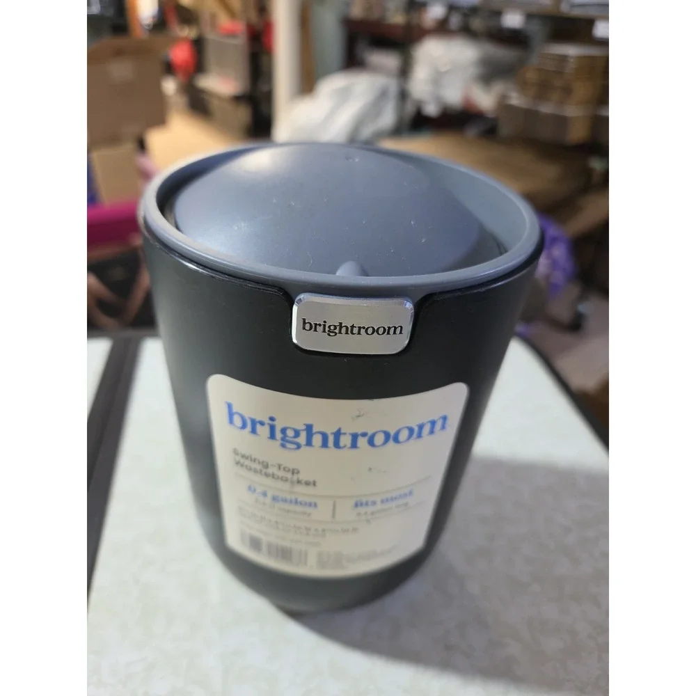 Brightroom Swing Top Wastebasket For Desk 6.5